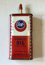 Vintage Boye High Grade Stainless Oil Metal Tin Has A Little Contents Left picture