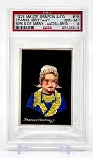 1929 Major Drapkin Tobacco Card -FRANCE(B) Girls of Many Lands PSA 8 (#20 of 50) picture
