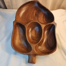 Masini Handicraft Kiln Dried Monkey Pod Wood Serving Platter Tray Vintage picture