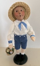 RARE BYERS CHOICE HOLIDAY SPRING EASTER BOY HOLDING EASTER BASKET WITH EGGS picture