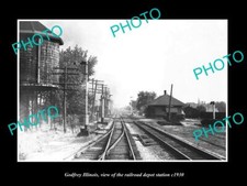OLD 8x6 HISTORIC PHOTO OF GODFREY ILLINOIS THE RAILROAD DEPOT STATION c1930 picture