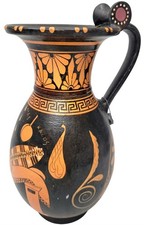 Greek Red Figure Amphora Vase Terracotta Pottery Classic Mythology Art picture