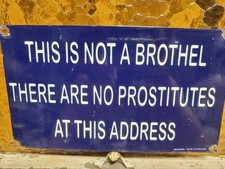 VINTAGE BROTHEL PORCELAIN SIGN RARE OLD GENTELMENS CLUB BAR HOUSE LONDON ENGLAND picture