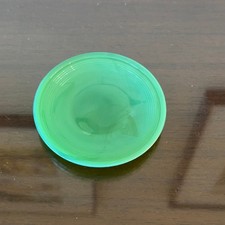 Vintage Akro Agate Small Plate Childs Tea 3.25 inch Jadeite Green Slag Glass picture