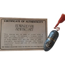 Edward VIII Vintage Original Sewing Set/Etui w/ Thimble Collectors' Guild COA picture