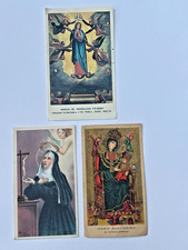 Vintage Catholic Holy Cards Set 3 Madonna Gozo Malta Montevergine Prayer picture