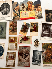 Antique/Vintage Catholic Christian Holy & Prayer Cards Lot  Saints  Novena picture