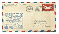 CLINTONVILLE, WI 1948 POSTMASTER SIGNED 1st FLIGHT, WISCONSIN CENTRAL AIRLINES picture