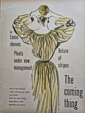 1951 Women's Miron Striped Worsted Dress Claire McCardell vintage Art Ad  picture