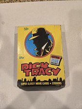 1990 Topps Dick Tracy Movie Trading Cards Opened Box 36 Sealed Wax Packs Poster picture