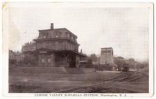 Flemington NJ - Lehigh Valley Railroad Station train depot antique postcard picture