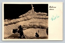 Vintage Czech Christmas Postcard Ladislav Sitenský Mountain Winter Scene RPPC picture