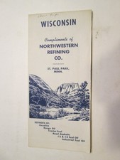 Northwestern Refining Gas Oil Road Map of Wisconsin 1950 picture