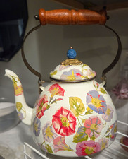 Vintage 3-Quart MacKenzie-Childs Enamel Tea Kettle 