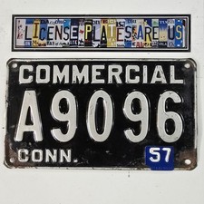 1957 Connecticut Commercial License Plate 🔥 Vintage Antique Tag CT Tag A9096 picture