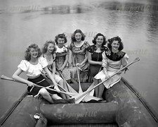 1930s Pretty Flapper Girls On A Boat 8x10 Photo picture