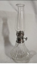 VTG Miniature Hurricane Oil Lamp Lamplight Farms Petite Diamond Cut Crystal Base picture