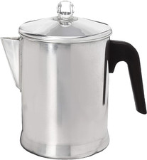 Heavy Duty Stove Top Percolator Coffee Pot Maker Aluminum Steel 9-Cup picture