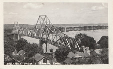 Vintage Postcard Blackhawk Bridge Lansing Iowa IA RPPC Mississippi River 1948 picture