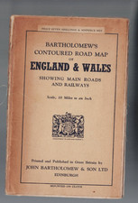 BARTHOLOMEWS MAP ,1948 , ENGLAND & WALES , MAIN ROADS & RAILWAYS picture