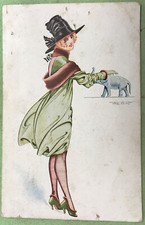Original Maurice Pepin Signed Art Nouveau Glamour Vintage Postcard picture