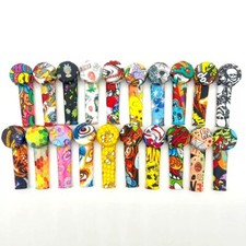 10pcs 3.5'' Mini Silicone Smoking Hand Pipe W/ Metal Bowl & Cap Lid Cartoon Pipe picture