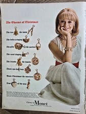 1966 Monet Gold Bracelet Charms for Christmas Vintage Ad picture