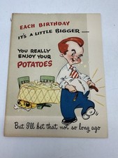 Vintage Greeting Card Birthday A Novo Laugh 1940s 1950s Humor Unused NOS picture