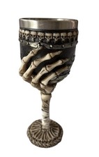 Ebros Skeletal Hand Bones Wine Chalice Goblet 6 ounce Cup Mummy Grip of Death picture