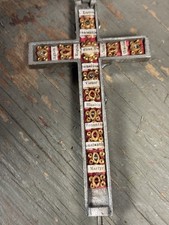 ANTIQUE Blessed Reliquary Crucifix Catholic Saints 4” Pectoral Cross Germany picture