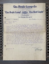 1899 Antique Letterhead THE ANGLE LAMP CO New York Kerosene Oil Ephemera picture