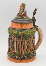 Antique Gerz Palmer Cox Brownie #0130 0.5L  German Pottery Character Beer Stein picture
