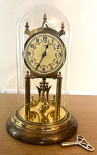 Vintage brass 400 day mechanical anniversary clock 1950's Germany, Kundo picture