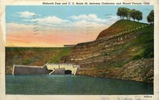 DB OH Postcard Da780 Cancel 1946 Mohawk Dam U.S. Route 36 Coshocton Mount Vernon picture