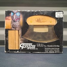Tongass Trading Co Ulu The Alaska Knife Vintage 90s NOS Wood Stand Box Sealed picture
