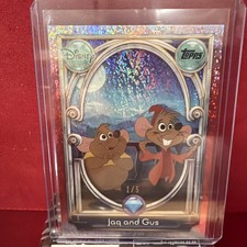 2025 Topps Wonder Disney #111 Jaq and Gus sparkle refractor serial # 1/5 picture