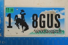 Wyoming Vanity License Plate WY NAME GUS Gustas Bucking Bronco picture
