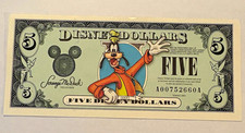 Disney Goofy $5 Disney Dollars Note, Walt Disney World, 2003 picture