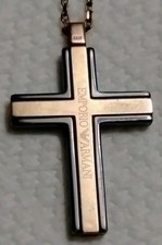Emporio Armani Gold Over 925 Silver Necklace And Cross Extremely RARE picture