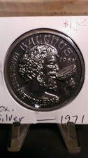 1971 Bacchus Oxidized Silver Doubloon picture