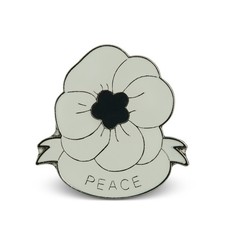 White Peace Poppy Badge RemembranceDay Memorial , Lest We Forget picture
