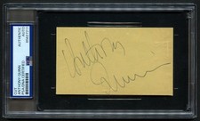 Anthony Quinn d2001 signed autograph 2.5x4.5 cut Actor Writer PSA Slabbed picture