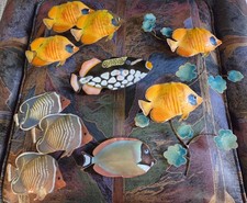 Vintage Bovano of Cheshire 10 Tropical Reef Fish Enamel on Copper Wall Sculpture picture