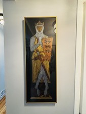 Sir Robert De Bures Knight w/ Lion at Feet  Brass rubbing print Framed32