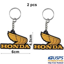G17 Black Yellow Honda Keychain Keyring Rubber Key chain Car Motorcycle Gift picture