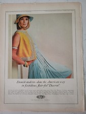 1965 Womens Dupont Dacron Sylvia de Gay for Robert Sloan Danish modern dress  ad picture