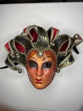 Venetian Carnevale Masquerade Mask Hand Made In Italy  W/ 9 Bells picture