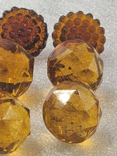 Antique Amber Honey Glass Furniture Upholstery/Craft Twist Pin  (30 pc) picture