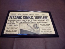 TITANIC FULL NEWSPAPER 1912 Boston Globe COMPLETE NEWSPAPER picture