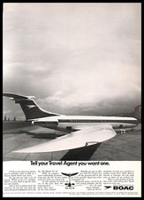 1967 BOAC VC10 Vintage PRINT AD Airplane Travel Aviation picture